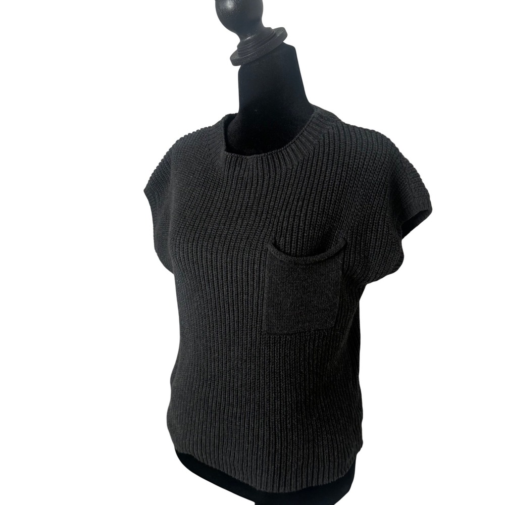Lillusory Cropped Sweater Patch Pocket Distressed Size XS Boxy Knit Grunge - Picture 2 of 12